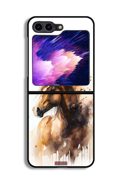 Tolwak غطاء حماية لهاتف Samsung Galaxy Z Flip6 بتصميم حصان تجريدي
