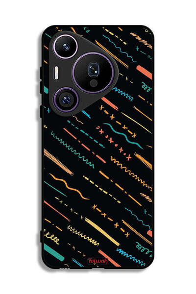 Tolwak غطاء حماية لهاتف هواوي بيورا 70 برو بنمط خطوط تجريدية X