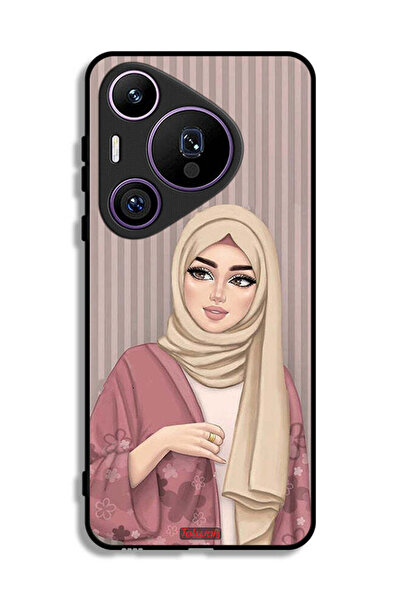 Tolwak غطاء حماية لهاتف هواوي بيورا 70 برو برسومات فتاة محجبة