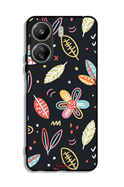 Tolwak غطاء حماية لهاتف شاومي ريدمي 13 سي، زهور وأوراق، فن تجريدي
