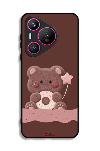 Tolwak غطاء حماية لهاتف هواوي بيورا 70 بتصميم دب دونات