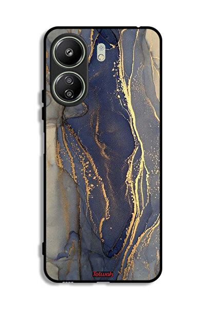 Tolwak غطاء حماية لهاتف شاومي ريدمي 13 سي بنمط رخامي لامع