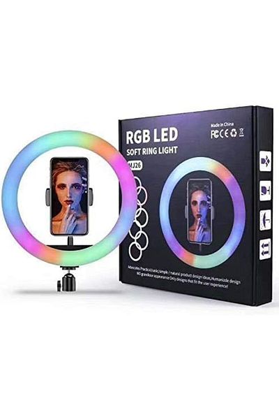 Generic MJ26 10"/26cm RGB Ring Light with Mini Light Stand for YouTube | Photo-Shoot | Video Shoot | Live St