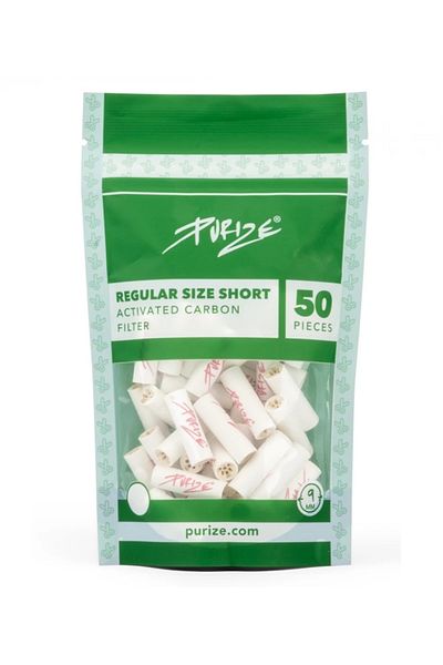 Purize Filtre cu Carbon activ Purize Regular Short 27mm, diametru 9mm, capace ceramice, x50 bucati in punga