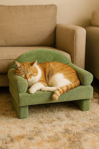Reyo Pet Plush Cat Sitting Chair Cat Bed Green