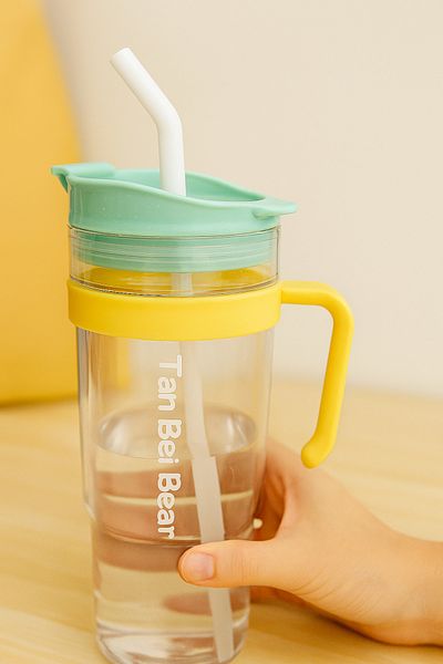 İNTER LİFE Motivational Water Bottle with Handle and Straw Suitable for Daily Use Bpa-Free Water Bottle Suitable for Detox 1.2 ml