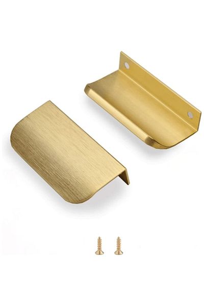 LUXXO Mâner pentru mobilă Ado, auriu periat, 120 mm (12 cm), aluminiu, include șuruburi de montare