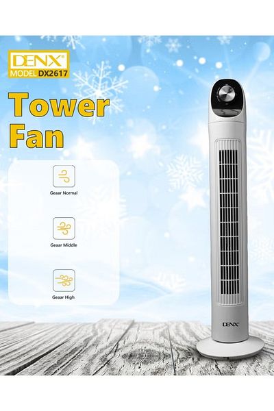 Denx Bladeless Oscillating Tower Fan, Portable Quiet Cooling Fan, Electric Standing Floor Fandx2618
