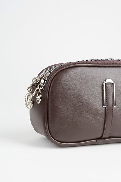 Vivaq Women's Brown 4 Compartment Faux Leather Medium Size Zipper Closure Handbag and Shoulder Bag