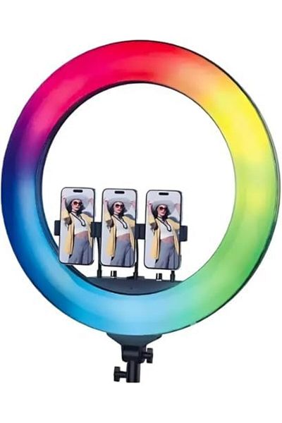Generic RGB LED Soft Ring Light MJ45 – 10" Dimmable Selfie Ring Light with 30 Lighting Modes, Adjustable T