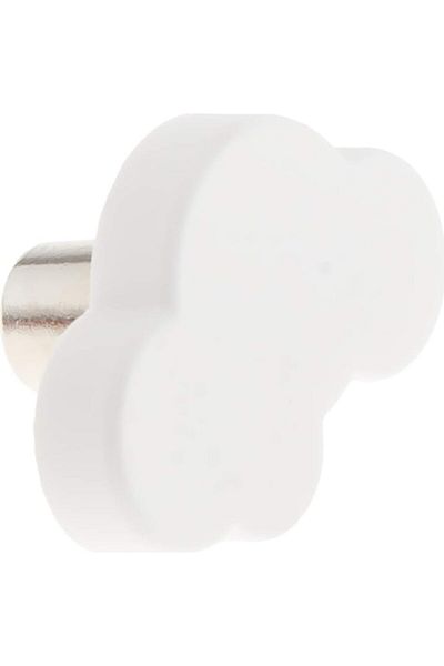LUXXO Handle for furniture, white cloud design, 7x4cm, mounting screws included