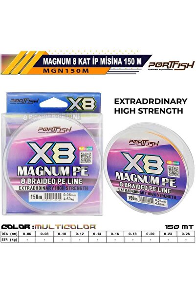Port Fish Portfish Magnum 8 Kat İp Misina 150 mt Multi Color