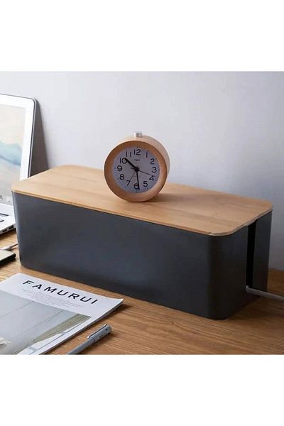 dalip Cable management box, 40x15.5x13.5cm, plastic, Black