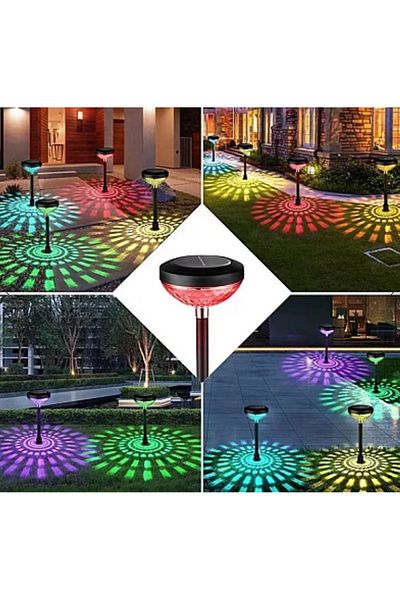divendi-ro Set of 2 solar lamps sunflower pattern sunflower feline garden multicolor