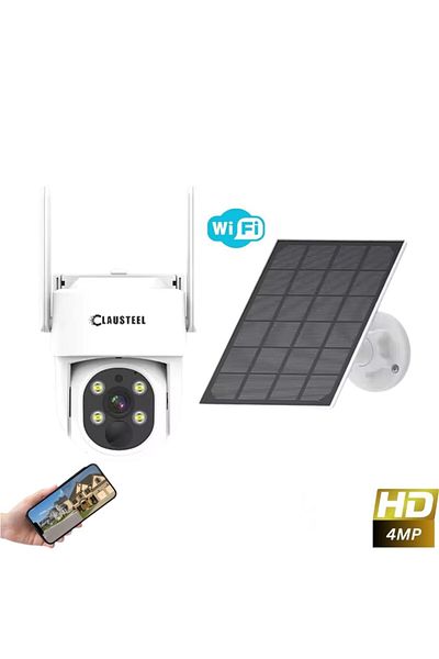 CLAUSTEEL Surveillance Camera With Solar Panel Included, Wifi, 4mpx, 9000mah Battery