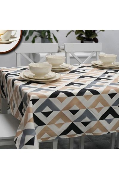 Pucioasa Teflon-coated cotton tablecloth, 140x180cm, modern geometric