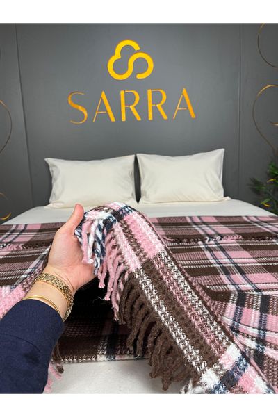sarra Home Double Personality Fringe Blanket - Brown