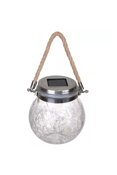 divendi-ro Lampă solară LED tip borcan Q-TL60, lumină colorată, cu senzor de lumină și mâner