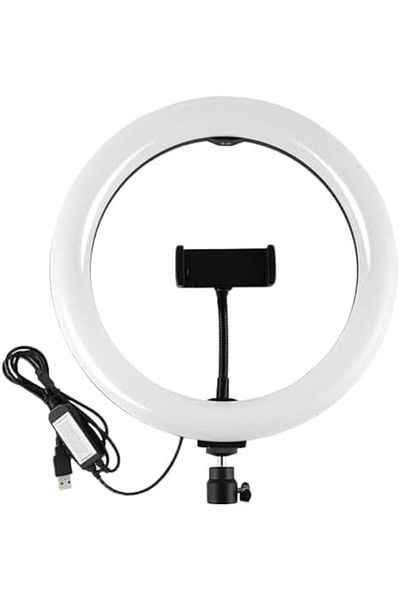 Generic MJ33 RGB LED Soft Ring Light | 26CM Adjustable Ring Light with Phone Holder for Video Recording, Pho