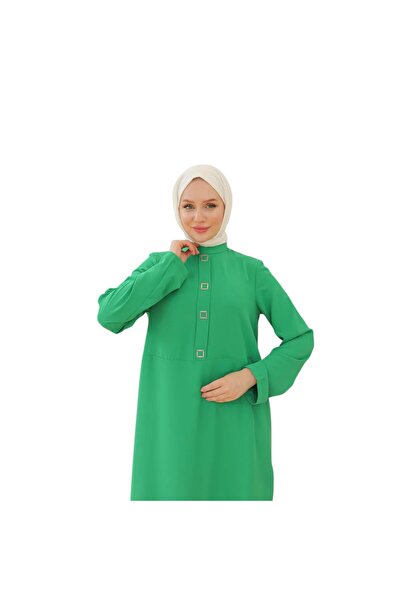 Armine Kare Çıtçıtlı Tunik 24YT451