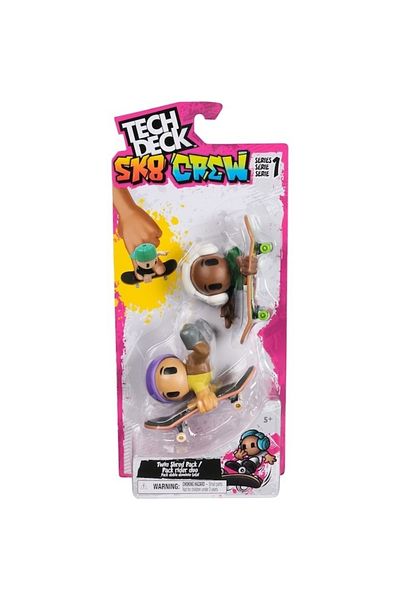 SPIN MASTERR Tech Deck, SK8 Crew, set of 2 mini skateboards with 2 figures, model 4