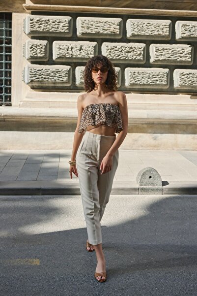 Seniorah Γυναικείες παντόφλες με μονό λουράκι με τακούνι Taba Skin