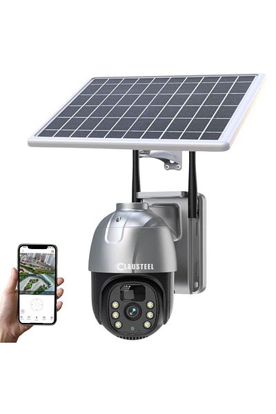 CLAUSTEEL Surveillance Camera With Solar Panel, 4 Mp Fullhd, Wireless, 7800 Mah