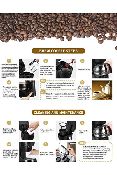 HALEY Aparat de cafea HY-2807, 750 ml, 650 W, placă de încălzire, sistem anti-picurare, oprire automată