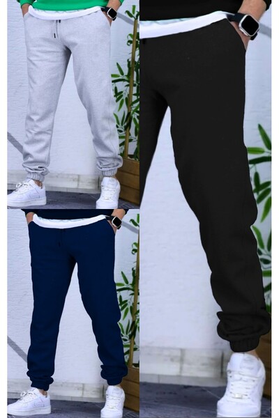 FİTGO Men's 3' Elastic Leg Sweatpants