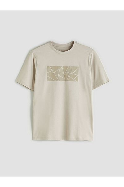 LC Waikiki New Season Crew Neck εμπριμέ χτενισμένο βαμβακερό ανδρικό Tisort - S5P205Z8