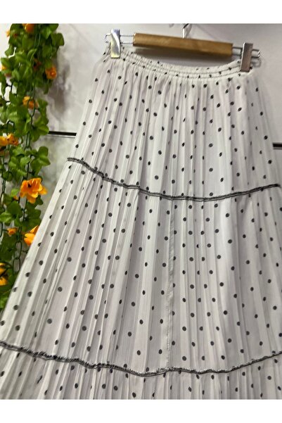 edu collection Polka Dot Chiffon Skirt with Lining