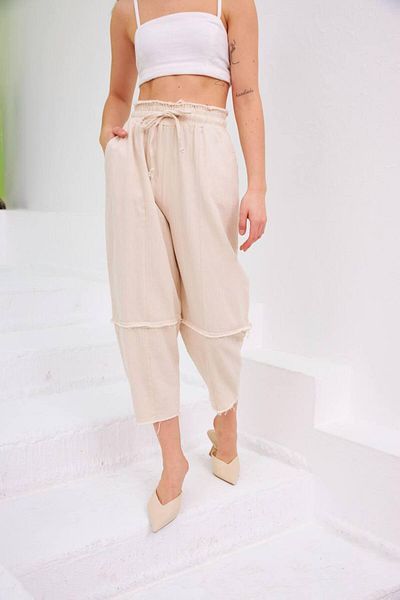 My Blog Stone Waist Elastic Pants - 3133