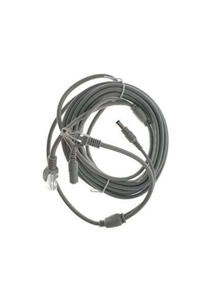 dalip Cablu de extensie retea internet si alimentare, conectori 2 x RJ45 si 2 x 2.1x5.5mm, 20m, Gri