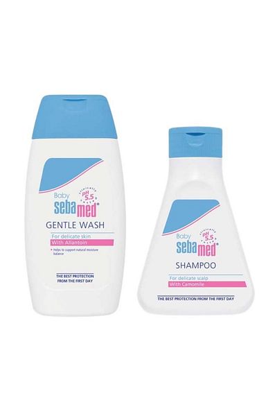 Sebamed Baby Gentle Wash with Shampoo for Delicate Skin and Scalp 200ml+150ml Pack of 2