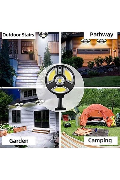 divendi-ro Round Solar Lamp 120 LED 1288B SMD 120 LED 1288B SMD 3 Modes + Sensor and Remote Control