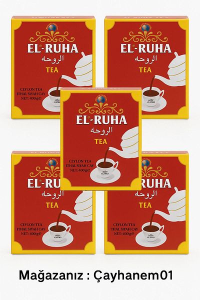 Hepyek El-Ruha Ceylon Tea 5 X 400 g (Total 2000 g) – Imported Black Tea