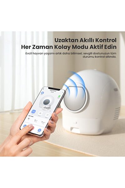 els pet Premium Akıllı Kedi Seti – Uzay Kapsülü Otomatik Kedi Tuvaleti + Otomatik Mama Kabı