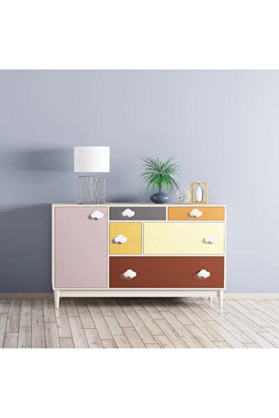 LUXXO Mâner pentru mobilă, design nor alb, 7x4cm, șuruburi de montare incluse