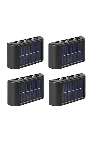 divendi-ro Set of 4 solar wall lamps YF 801 with 6 LEDs IP65