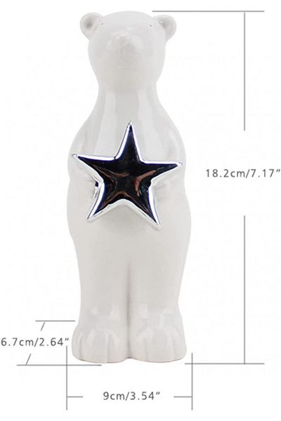 Casaido polar bear ceramic ornament, white, 9 x 8 x 18 cm