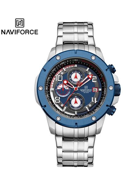 Naviforce Stylish Chronograph Watch for Men with Stainless Steel Bracelet