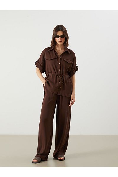 LC Waikiki New Season Women's Linen Look Trousers with Elastic Waist - S5R821Z8