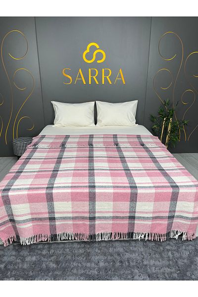 sarra Home Double Personality Fringed Blanket - Pink