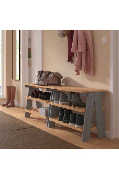 IKEA bank ve ayakkabılık, gri, 80x38x56 cm