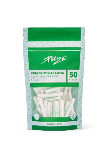 Purize Filtre cu carbune activ Purize Extra Slim Long 6mm x50 buc, Albe