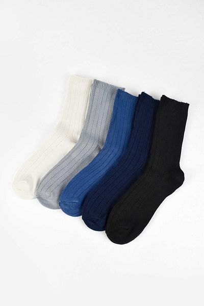 birizmoda Set of 5 Women's Ribbed College Socks
