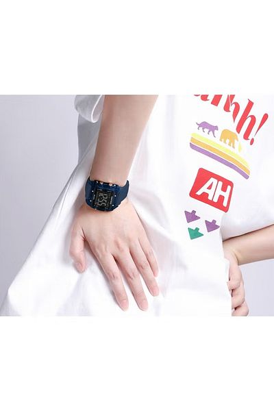 Naviforce Stylish Blue Transparent Digital Sports Watch for Women with Silicone Strap