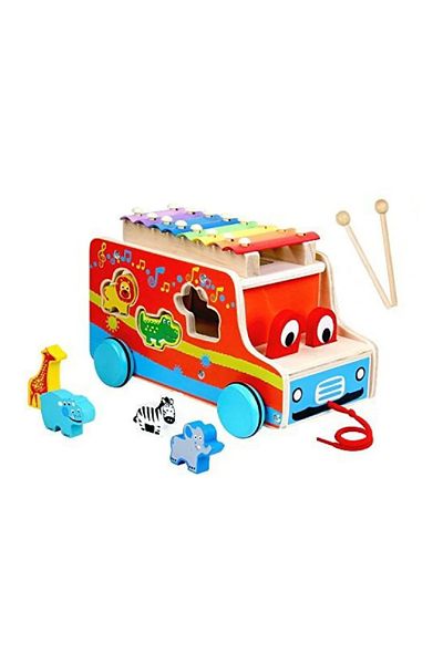 rexa Kids Destiny Xylophone Baby Pulling Car Wooden Toy