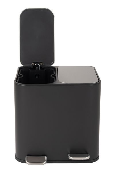 ORCHID SS BLACK 10L RECT DUAL BIN WITH SOFT CLOSE