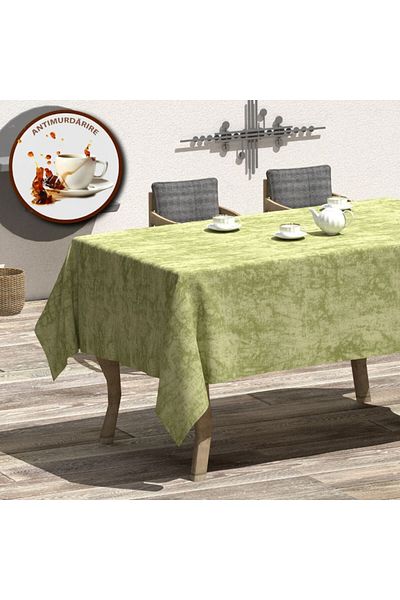 Pucioasa Teflon-coated cotton tablecloth, round, diameter 140cm, green